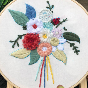 Colorful floral embroidery craft kits