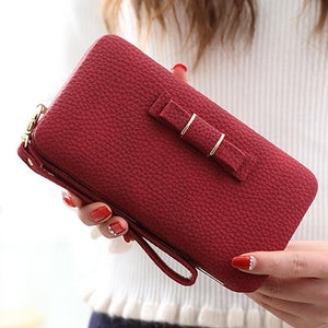 Women Bowknot Long Wallet