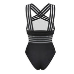 One-piece swimsuit with crossed shoulder