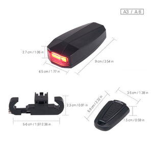 Bicycle Rear Light Remote Control Alarm Lock